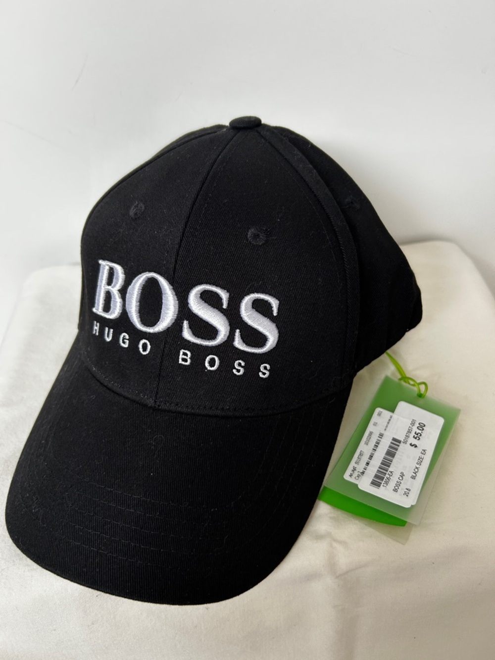 Boss Black Baseball Cap with White Embroidered Logo